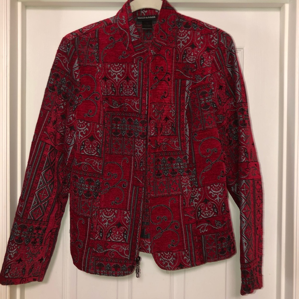 Molly & Maxx Abstract Zip Front Jacket